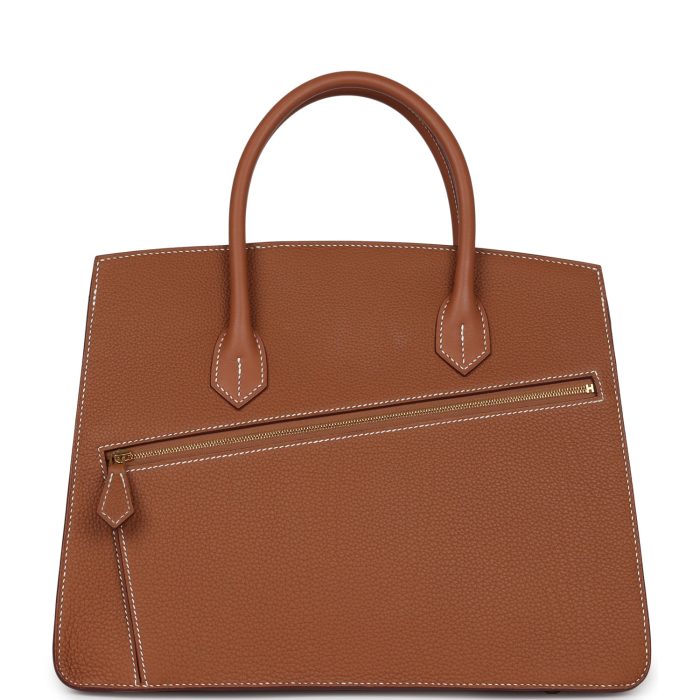 Handmade Bag HB 30 En Desordre Gold Togo and Swift Gold Hardware - 图片 4