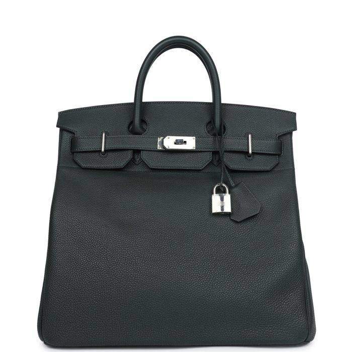 Handmade Bag HHACB 40 Vert Fonce Togo Palladium Hardware