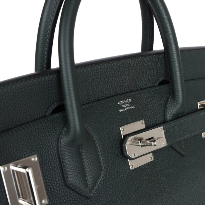 Handmade Bag HHACB 40 Vert Fonce Togo Palladium Hardware - 图片 6