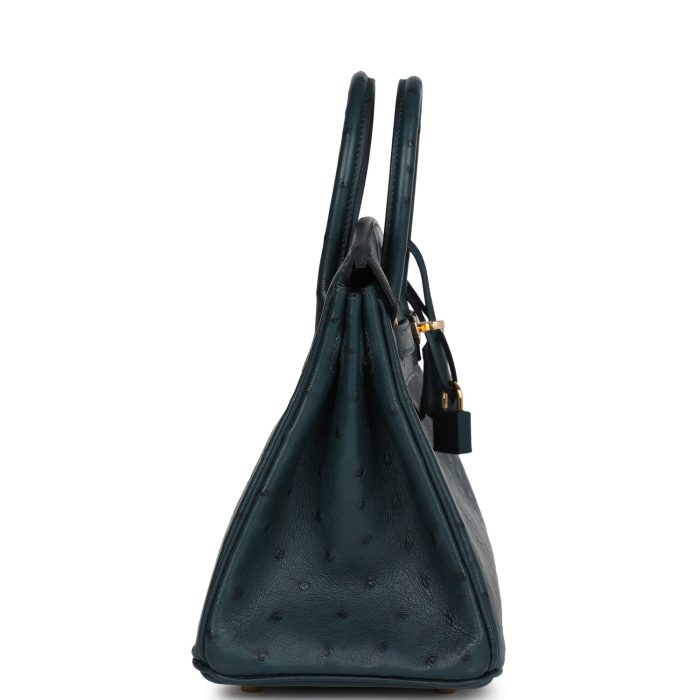 Handmade Bag HB 25 Vert Cypres Ostrich Gold Hardware - 图片 3