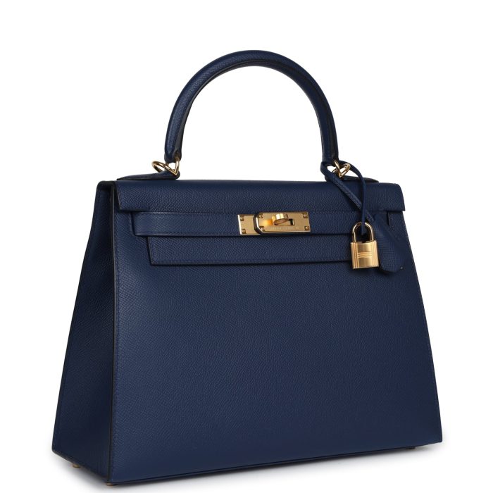 Handmade HKS 28 Bleu Navy Epsom Gold Hardware - 图片 2