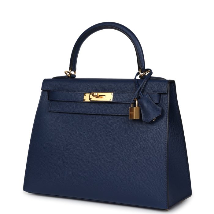 Handmade HKS 28 Bleu Navy Epsom Gold Hardware - 图片 3