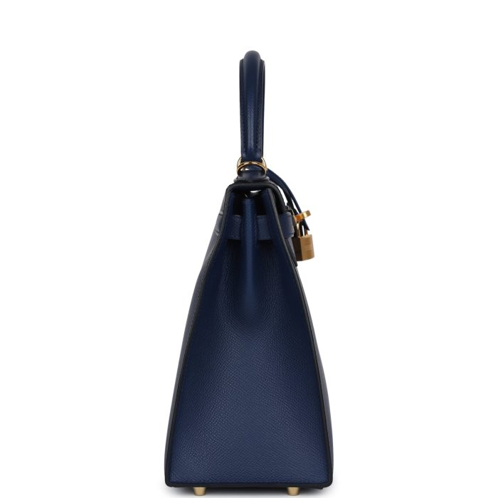 Handmade HKS 28 Bleu Navy Epsom Gold Hardware - 图片 4