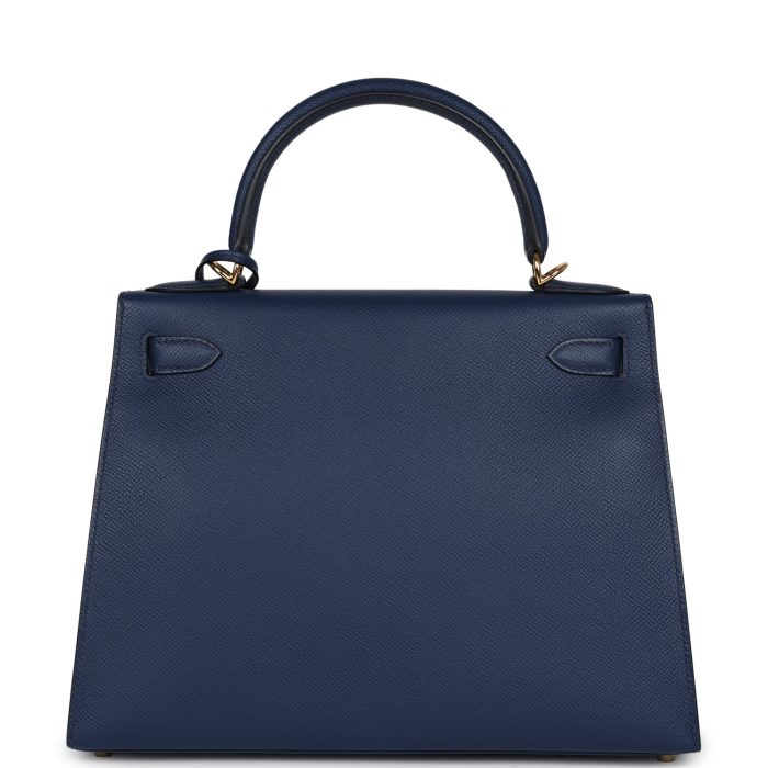Handmade HKS 28 Bleu Navy Epsom Gold Hardware - 图片 5
