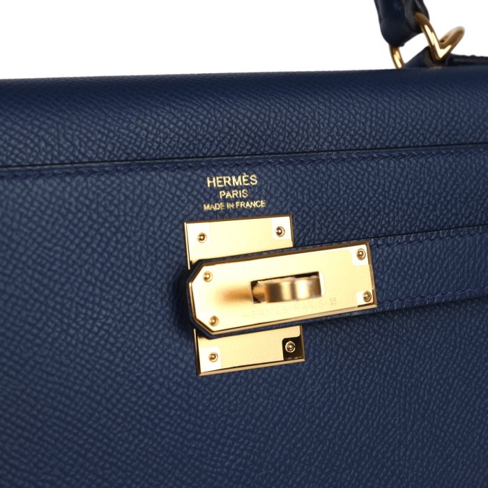 Handmade HKS 28 Bleu Navy Epsom Gold Hardware - 图片 7