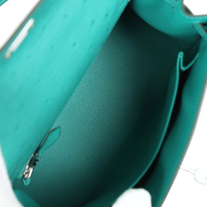 Handmade HKS 25 Vert Verone Ostrich Palladium Hardware - 图片 8