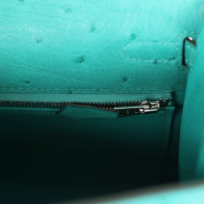 Handmade HKS 25 Vert Verone Ostrich Palladium Hardware - 图片 9