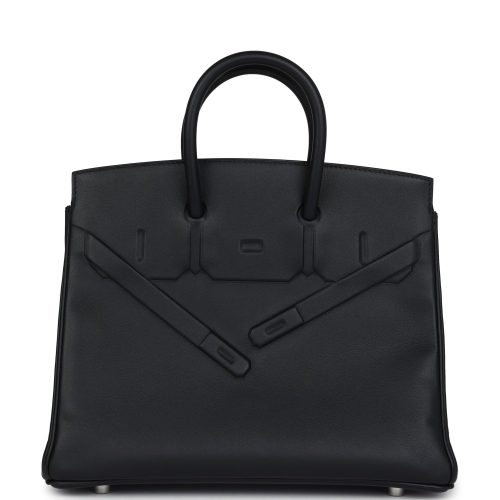 Handmade Bag HB 25 Shadow Black Swift Palladium Hardware