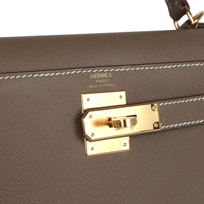 Handmade HKS 28 Etoupe Epsom Gold Hardware - 图片 7