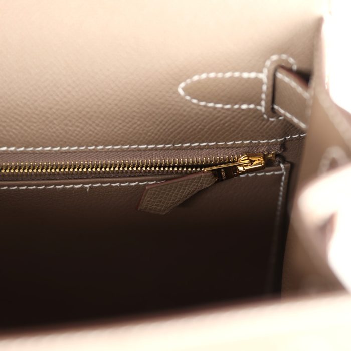 Handmade HKS 28 Etoupe Epsom Gold Hardware - 图片 9