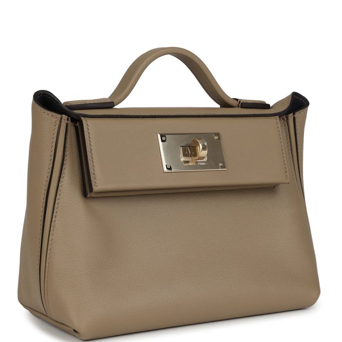 Handmade bag Mini Beige Marfa Verso Evercolor and Swift Permabrass Hardware - 图片 2