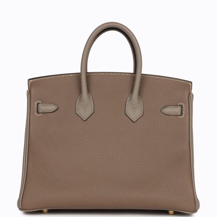 Handmade Bag HSOB(HSS) 25 Etoupe and Etain Togo Brushed Gold Hardware - 图片 4