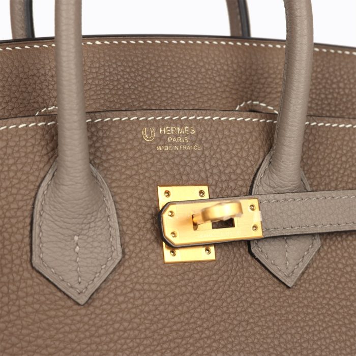 Handmade Bag HSOB(HSS) 25 Etoupe and Etain Togo Brushed Gold Hardware - 图片 6