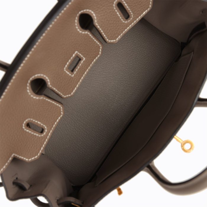 Handmade Bag HSOB(HSS) 25 Etoupe and Etain Togo Brushed Gold Hardware - 图片 7
