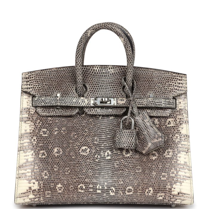 Handmade Bag HB Sellier 20 Ombre Varanus Salvator Lizard Palladium Hardware