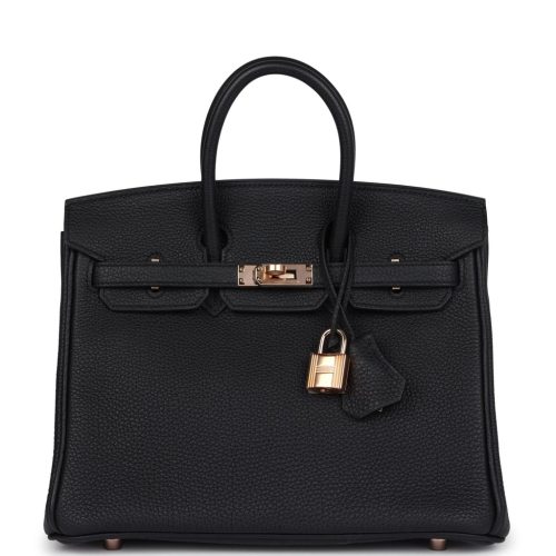 Handmade Bag HB 25 Black Togo Rose Gold Hardware