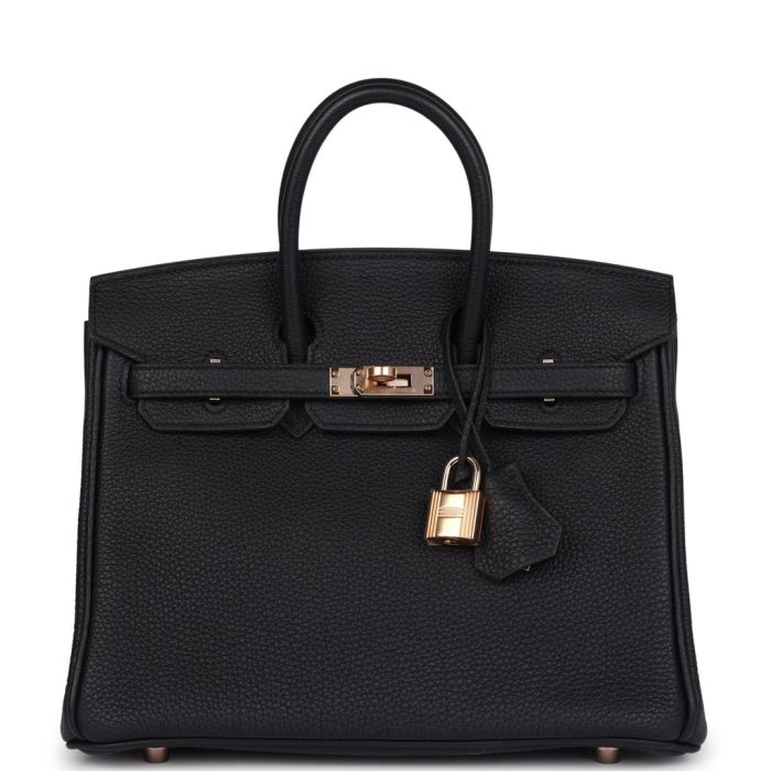 Handmade Bag HB 25 Black Togo Rose Gold Hardware