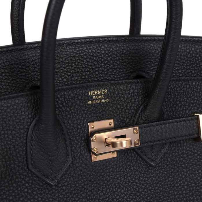 Handmade Bag HB 25 Black Togo Rose Gold Hardware - 图片 6