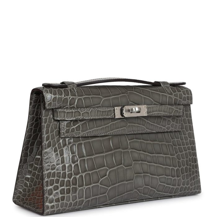 Handmade HKP Gris Ciment Shiny Alligator Palladium Hardware：圖片 2