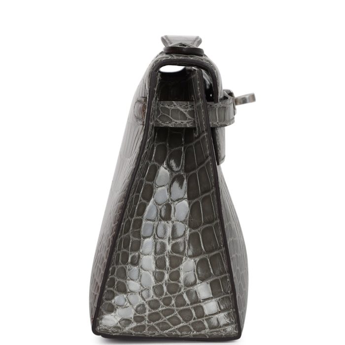 Handmade HKP Gris Ciment Shiny Alligator Palladium Hardware：圖片 3