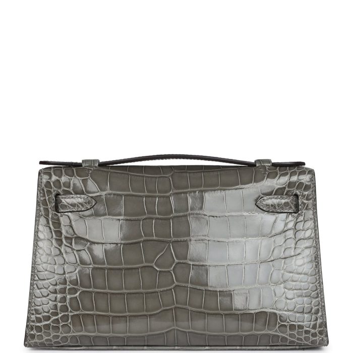 Handmade HKP Gris Ciment Shiny Alligator Palladium Hardware：圖片 4