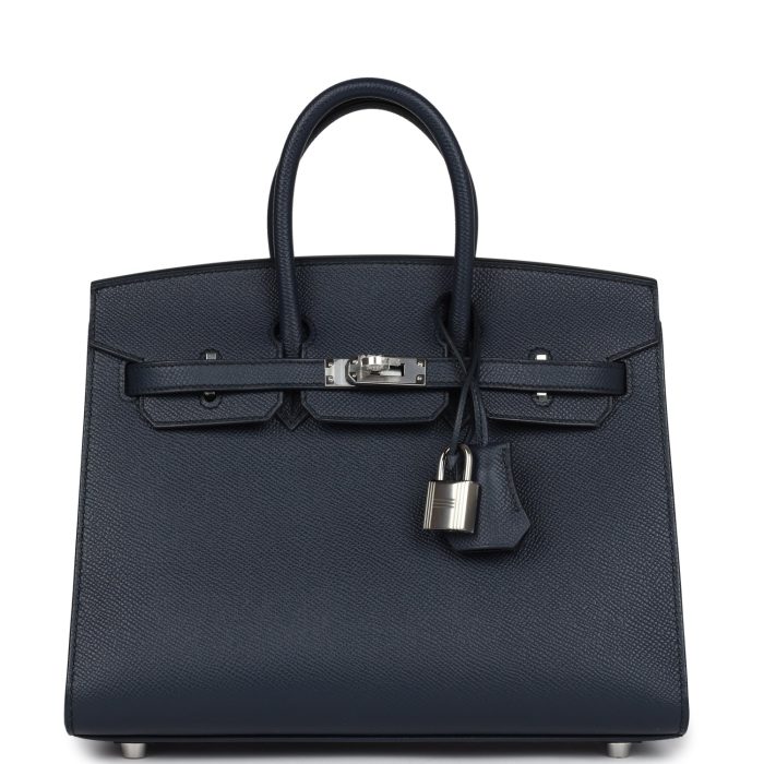 Handmade Bag HB 25 Bleu Indigo Epsom Palladium Hardware