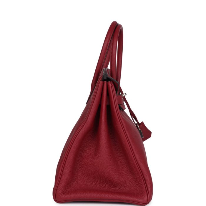 Handmade Bag HB 35 Rouge Grenat Togo Palladium Hardware - 图片 3