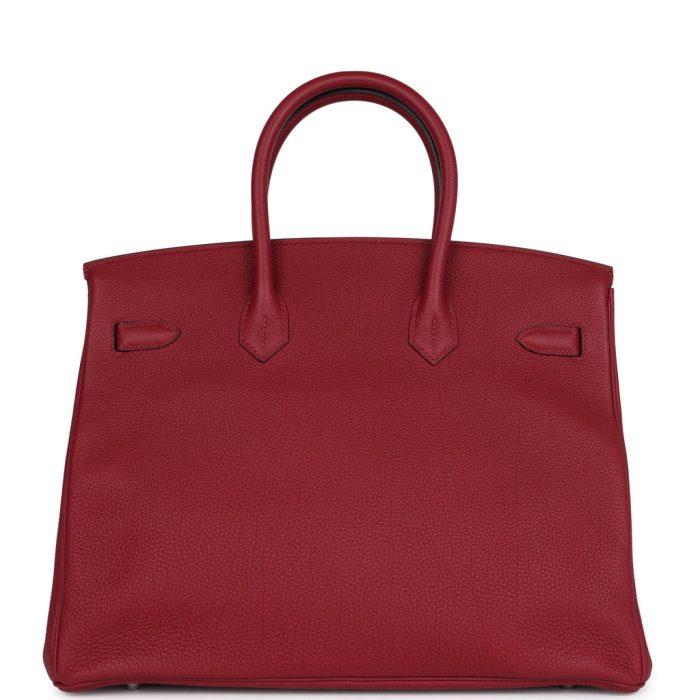 Handmade Bag HB 35 Rouge Grenat Togo Palladium Hardware - 图片 4