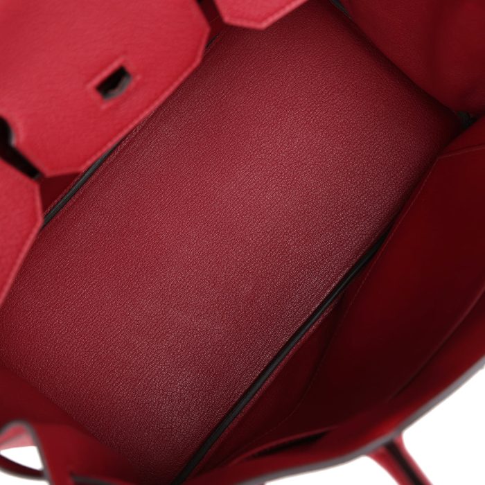Handmade Bag HB 35 Rouge Grenat Togo Palladium Hardware - 图片 7