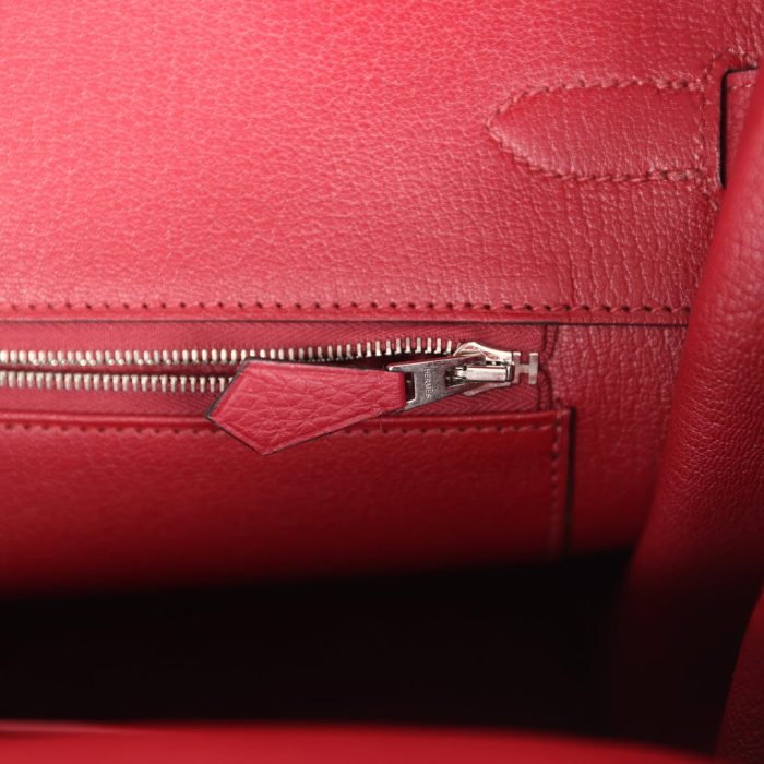 Handmade Bag HB 35 Rouge Grenat Togo Palladium Hardware - 图片 8