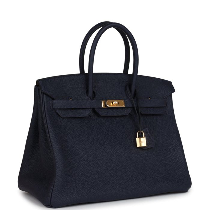 Handmade Bag HB 35 Bleu Nuit Togo Gold Hardware - 图片 2