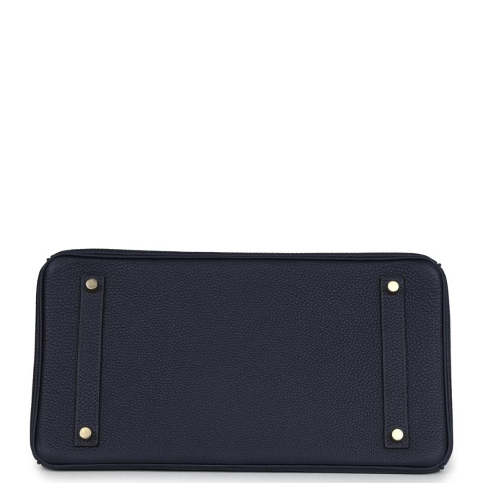 Handmade Bag HB 35 Bleu Nuit Togo Gold Hardware - 图片 5