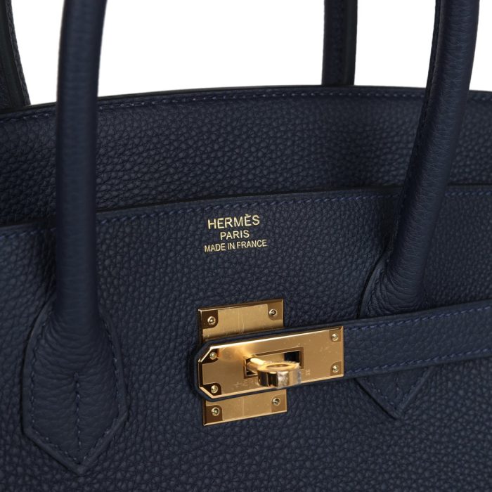 Handmade Bag HB 35 Bleu Nuit Togo Gold Hardware - 图片 6