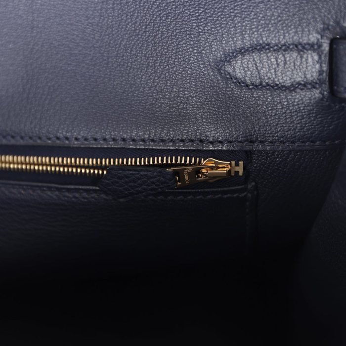 Handmade Bag HB 35 Bleu Nuit Togo Gold Hardware - 图片 8