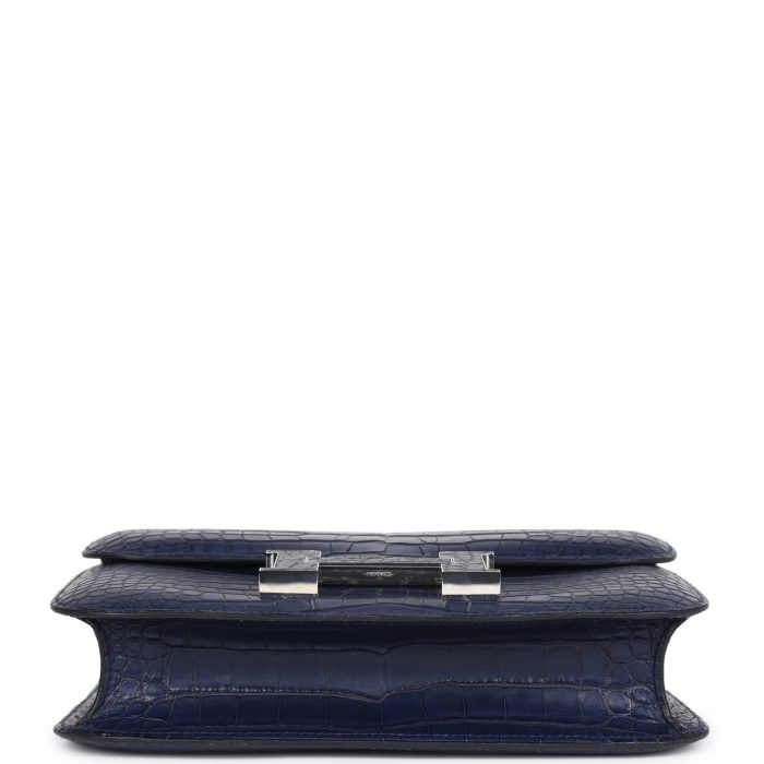 Handmade Bag HC 1-24 Bleu Saphir Matte Alligator Marquette Palladium Hardware - 图片 5