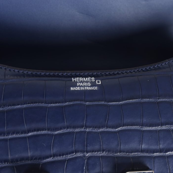 Handmade Bag HC 1-24 Bleu Saphir Matte Alligator Marquette Palladium Hardware - 图片 7