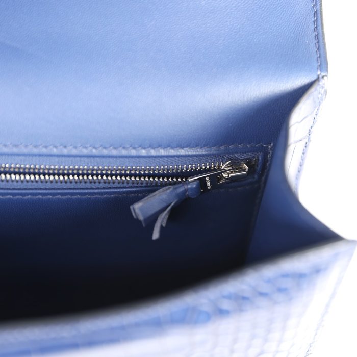 Handmade Bag HC 1-24 Bleu Saphir Matte Alligator Marquette Palladium Hardware - 图片 9