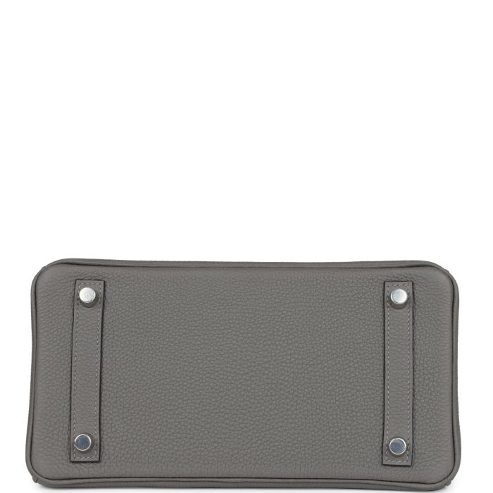 Handmade Bag HB 25 Gris Meyer Togo and Gris Ciment Matte Alligator Touch Palladium Hardware - 图片 5