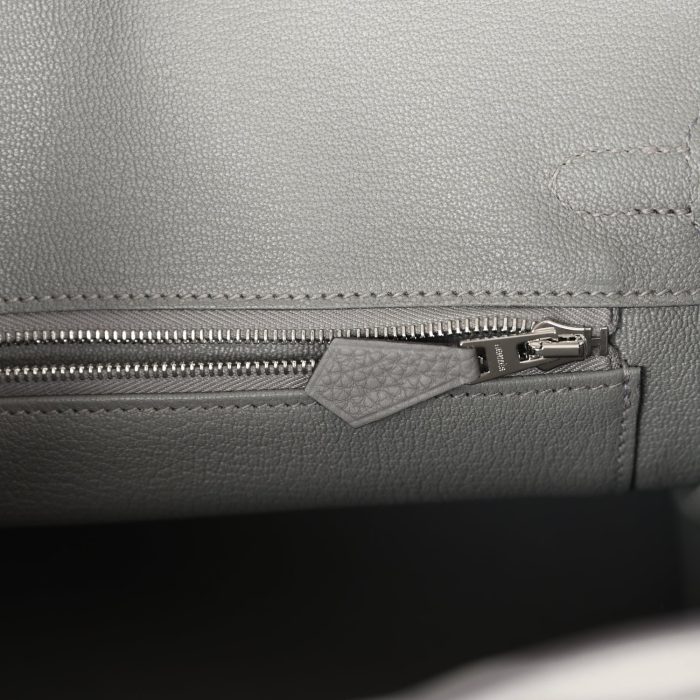 Handmade Bag HB 25 Gris Meyer Togo and Gris Ciment Matte Alligator Touch Palladium Hardware - 图片 8