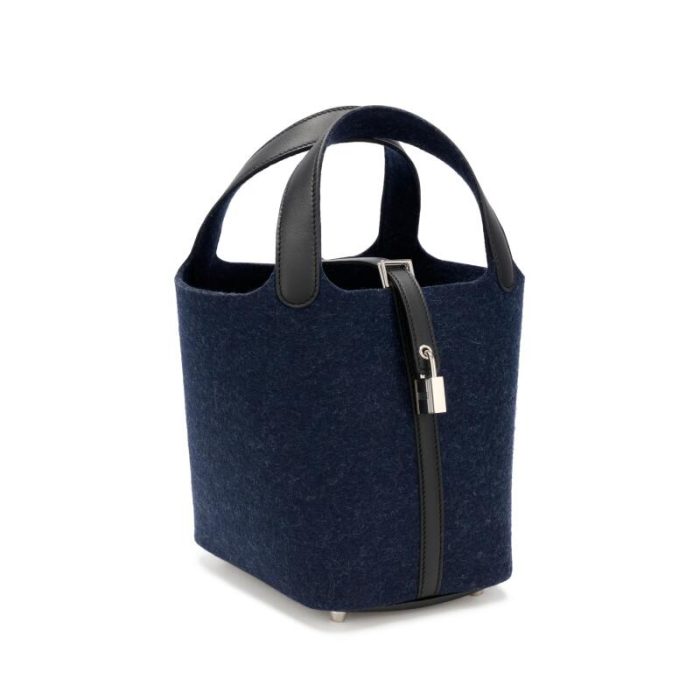 Handmade HPL 18 Bleu Nuit Feutre Wool and Black Swift PM Palladium Hardware - 图片 2