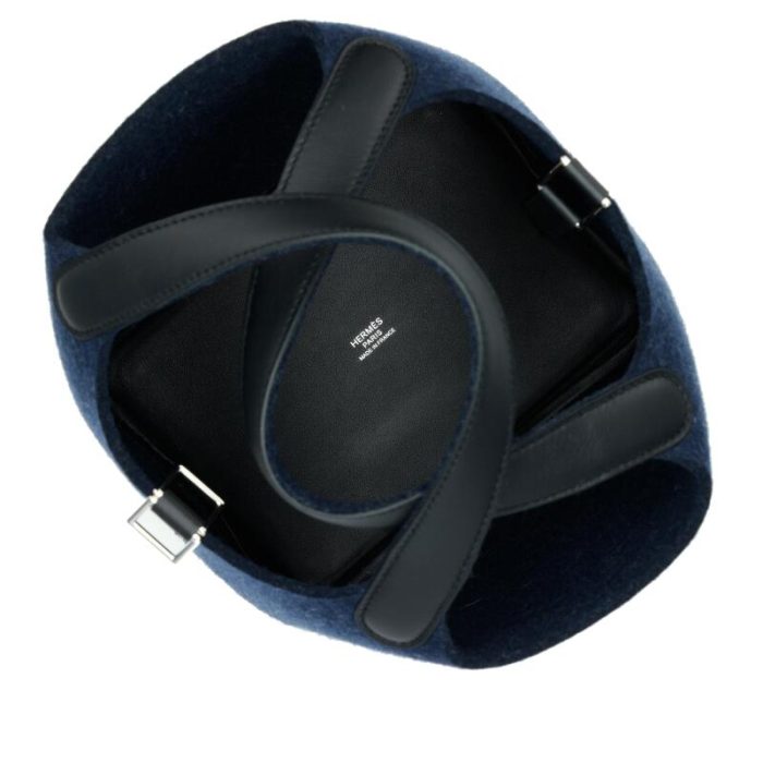 Handmade HPL 18 Bleu Nuit Feutre Wool and Black Swift PM Palladium Hardware - 图片 7