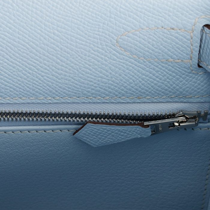 Handmade HKS 28 Bleu Brume Epsom Palladium Hardware - 图片 8