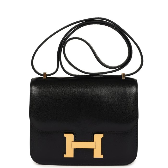 Handmade Bag HC 18 Black Chevre Chamkila Gold Hardware