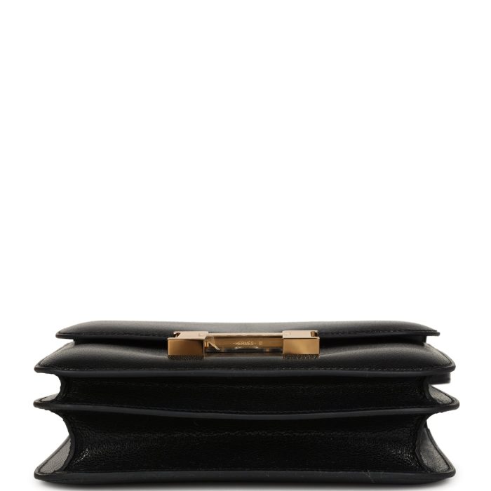 Handmade Bag HC 18 Black Chevre Chamkila Gold Hardware - 图片 5