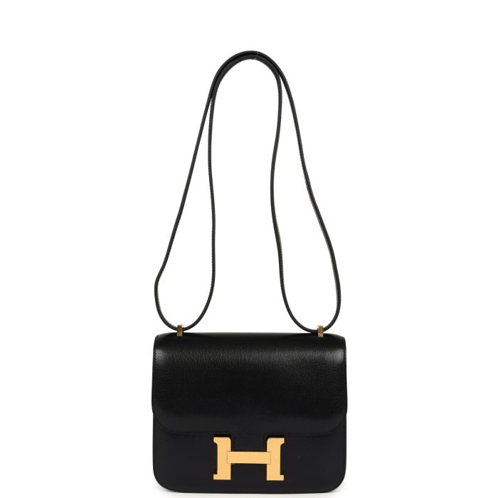 Handmade Bag HC 18 Black Chevre Chamkila Gold Hardware - 图片 6
