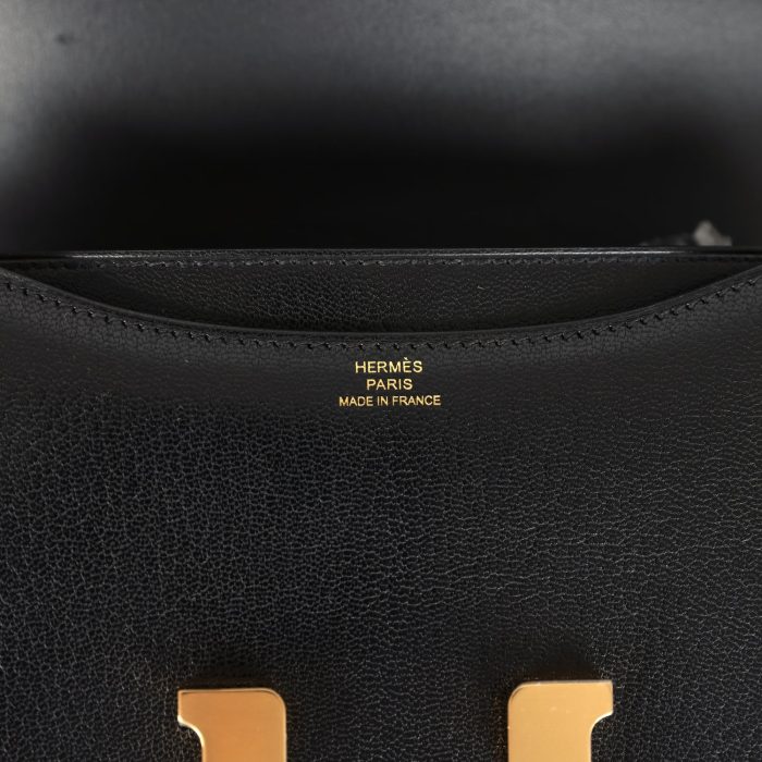 Handmade Bag HC 18 Black Chevre Chamkila Gold Hardware - 图片 7