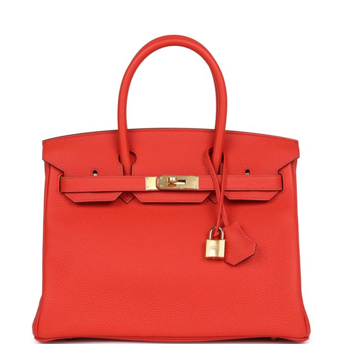 Handmade Bag HB 30 Capucine Togo Gold Hardware