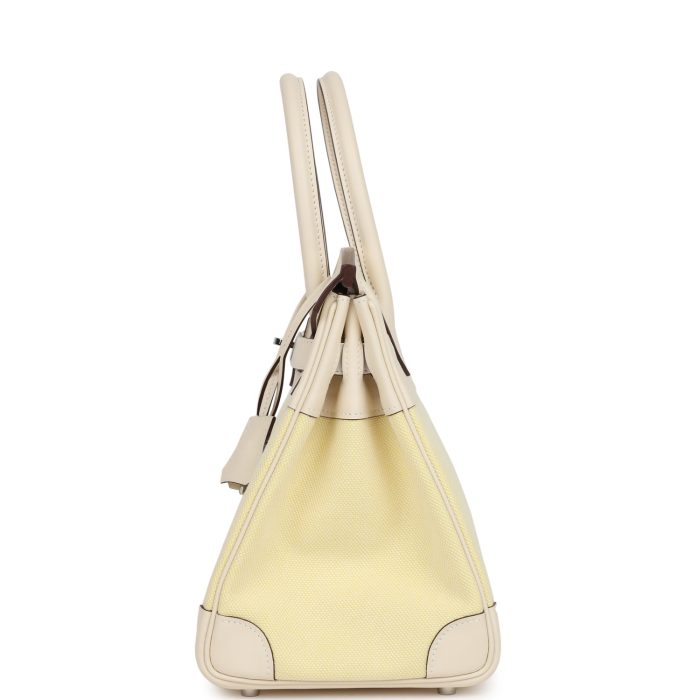 Handmade Bag HB 30 Nata Swift and Jaune Poussin Toile Palladium Hardware