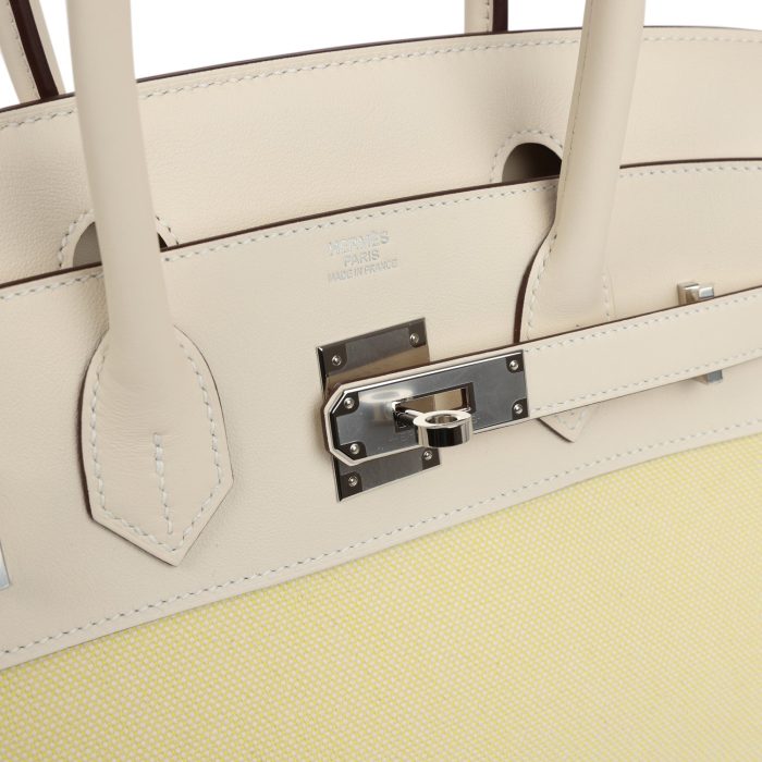 Handmade Bag HB 30 Nata Swift and Jaune Poussin Toile Palladium Hardware - 图片 4