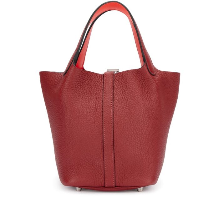 Handmade HPL 18 Rouge H Clemence and Orange Field Swift Verso Palladium Hardware - 图片 4
